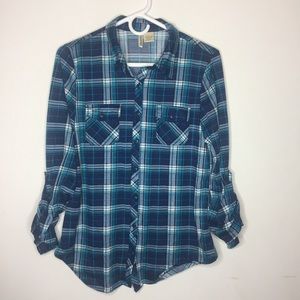 Passport Large Plaid Button Up